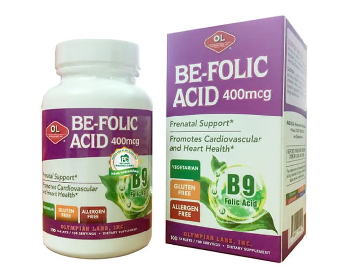 Viên uống Axit Folic Olympian Labs Be-Folic Acid