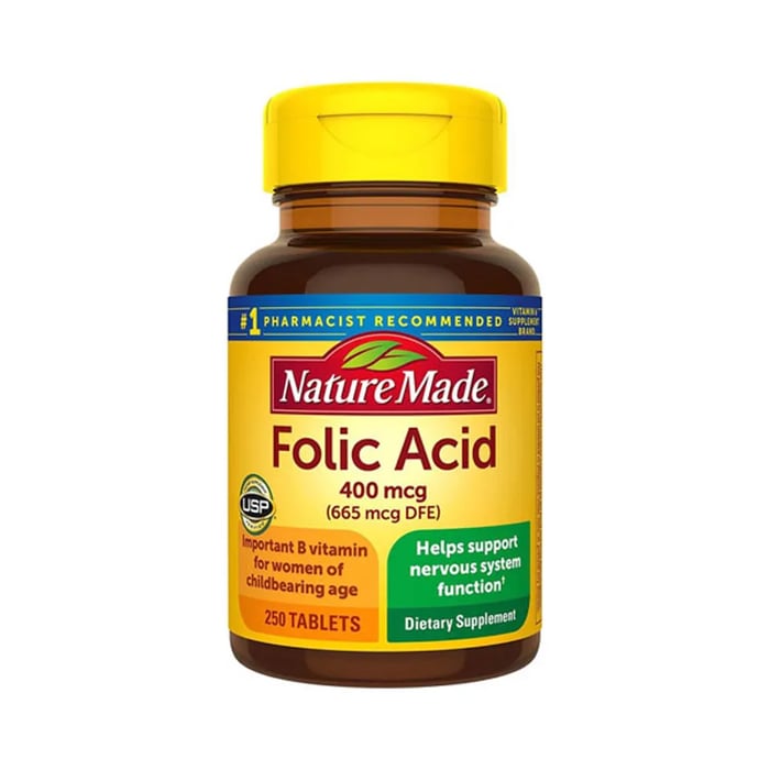 Viên Uống Acid Folic 400mg Nature Made