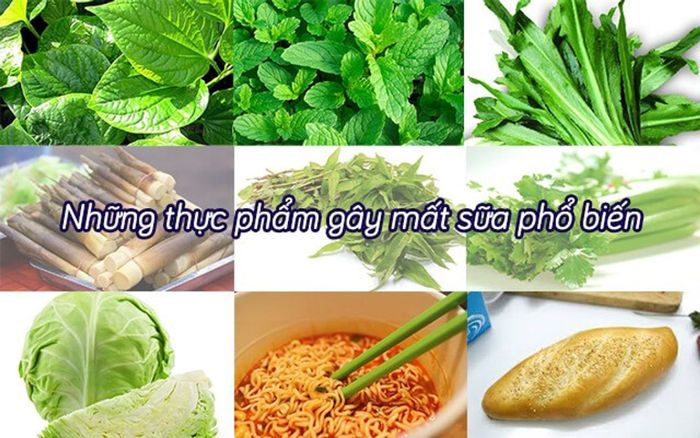 Tránh xa những thực phẩm có thể làm mất sữa mẹ