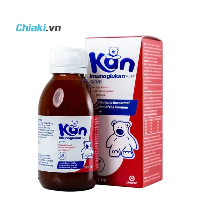 Siro Imunoglukan P4H hỗ trợ tăng cường đề kháng cho trẻ từ 0-5 tuổi với dung tích 120ml.