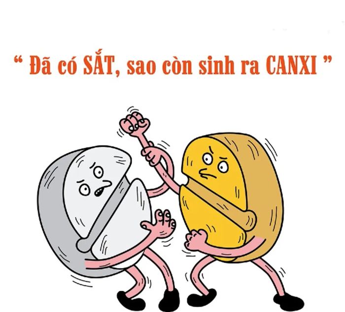 Không nên uống canxi và sắt cùng lúc