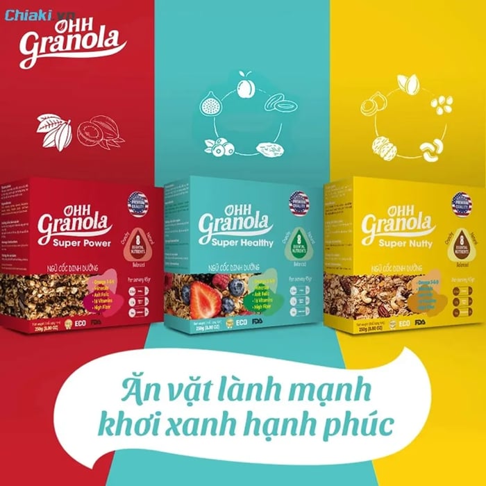 Bột ngũ cốc giảm cân Nguyên Hạt Giảm Cân Ohh Granola