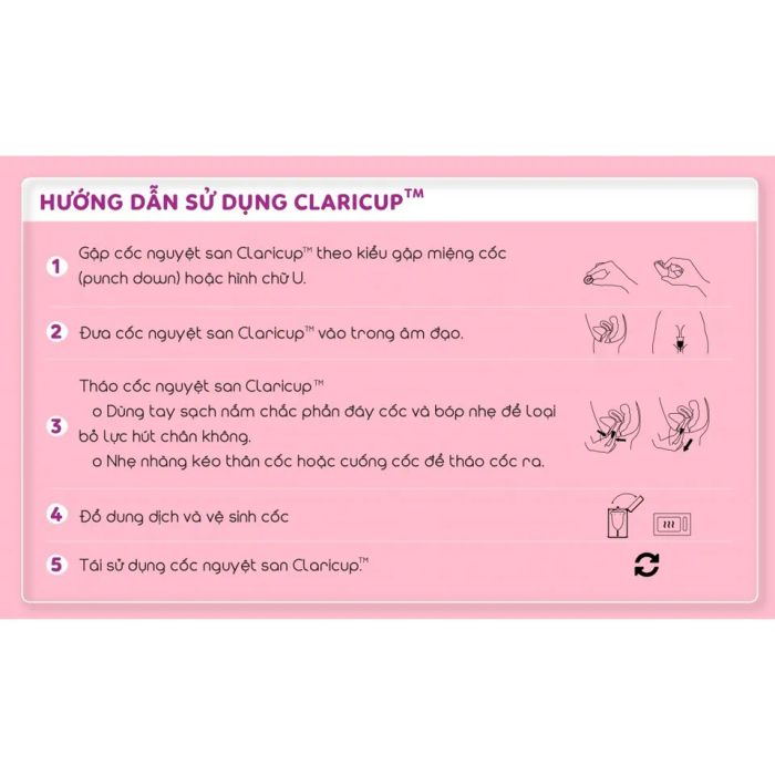 CÁCH SỬ DỤNG CỐC NGUYỆT SAN CLARICUP THUẬN TIỆN NHẤT