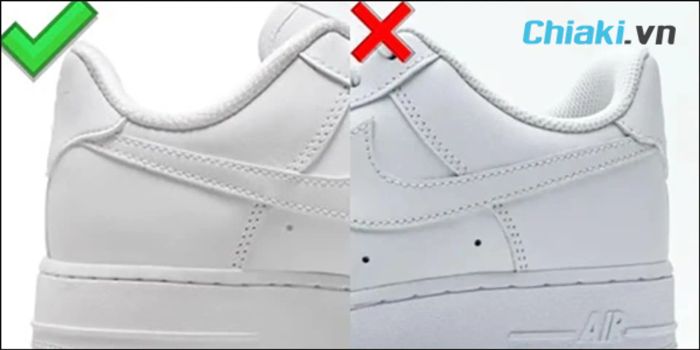 Dựa vào logo là phương pháp kiểm tra giày Nike AF1