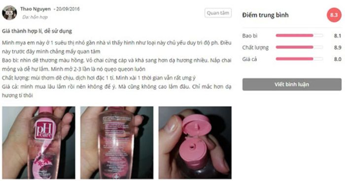 Đánh giá Dung dịch vệ sinh phụ nữ dành cho bà bầu PH Care