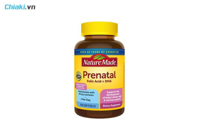 Viên uống DHA cho bà bầu Prenatal Multi DHA Nature Made