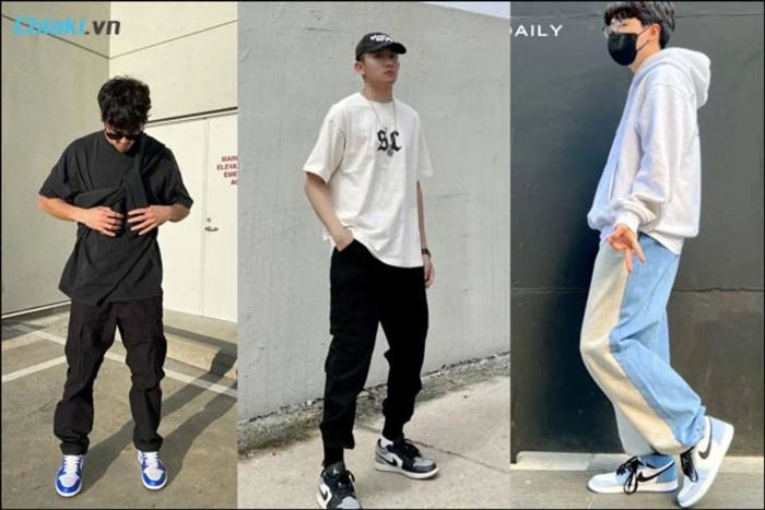 Phối trang phục với giày nike Jordan và quần jogger cho nam