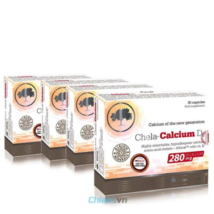 Chela-Calcium D3 đến từ thương hiệu dược mỹ phẩm OLIMP LABORATORIES của Ba Lan, hỗ trợ bổ sung Canxi dưới dạng Canxi Albican Chelate Axit Amin + Vitamin D3, giúp bổ khớp, tăng cường chức năng vận động của hệ xương khớp.