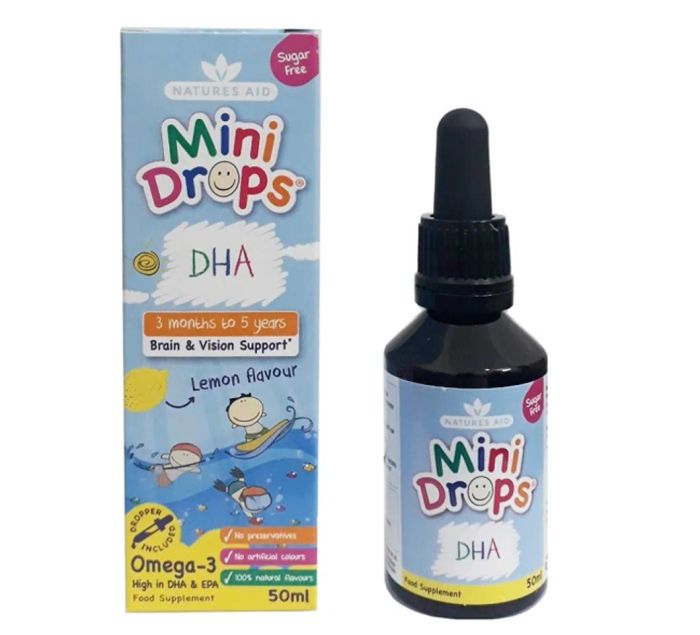 DHA nhỏ giọt cho bé Natures Aid DHA Drops