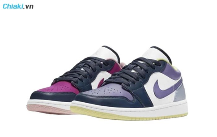 đánh giá về đôi giày nike Air Jordan 1 Low Mismatched - Purple Magenta DJ4342-400