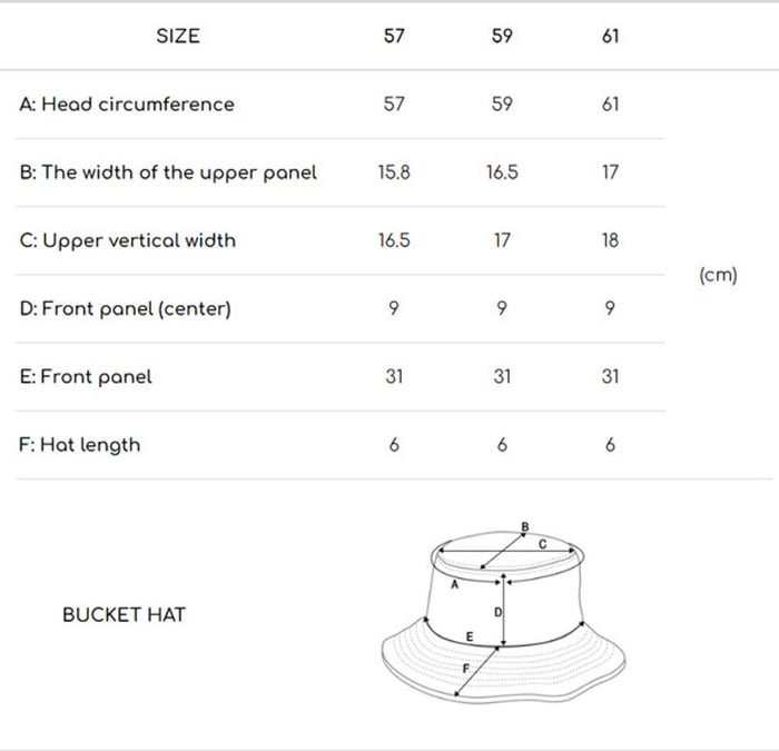 Danh sách kích cỡ nón bucket MLB chính xác nhất