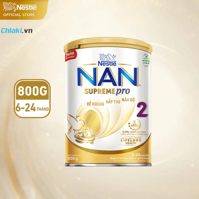 Sữa NAN Supreme Pro số 2 5HMO dành cho bé từ 6-24 tháng