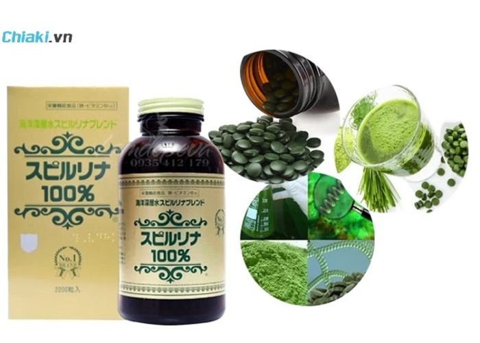 Tảo xoắn Spirulina xanh Nhật Bản 2200 viên