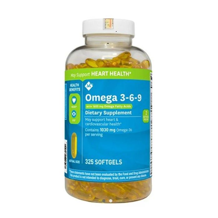 Dầu cá Omega 3 6 9 Member’s Mark hỗ trợ sức khỏe tim mạch