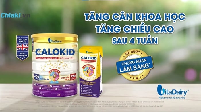 Sữa Calokid Gold hỗ trợ tăng cân cho trẻ từ 1-10 tuổi