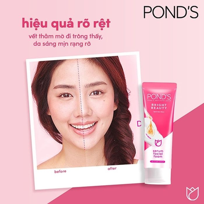 Sữa Rửa Mặt Pond hồng dưỡng sáng da, giữ làn da mềm mịn