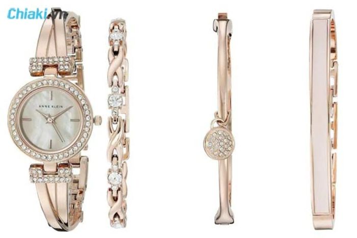 Bộ đồng hồ Anne Klein AK/2238RGST đi kèm vòng tay