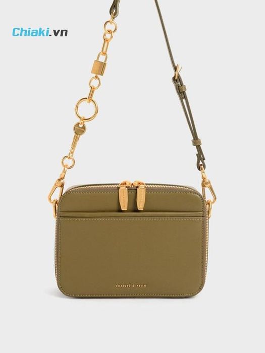 Túi Charles & Keith Lock & Key Chain CK2-81200014-1 Màu Xanh