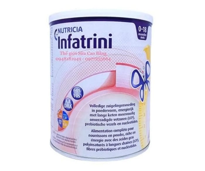 Sữa bột Nutricia Infatrini năng lượng cao dành cho bé từ 0-18 tháng