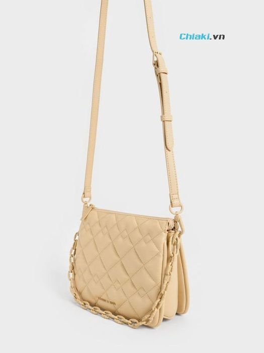 Túi Charles & Keith Lana Quilted Shoulder Bag CK2-20151168 Beige