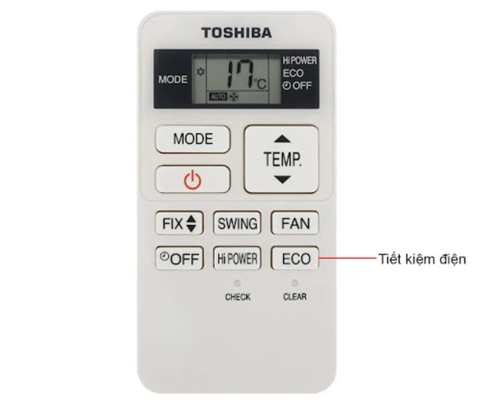 Hướng dẫn sử dụng điều khiển điều hòa Toshiba chế độ tiết kiệm điện ECO 