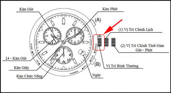 Hướng dẫn cách chỉnh giờ đồng hồ Citizen Eco-Drive
