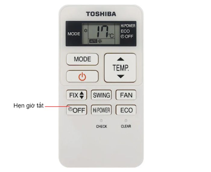 Cách cài đặt hẹn giờ tắt trên điều khiển máy lạnh Toshiba