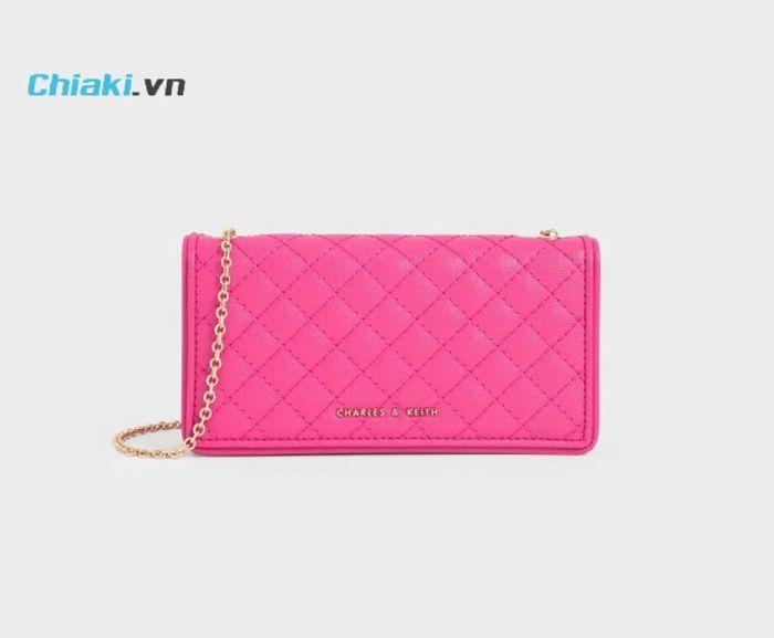 Túi đeo chéo Charles & Keith Quilted Pouch – Fuchsia