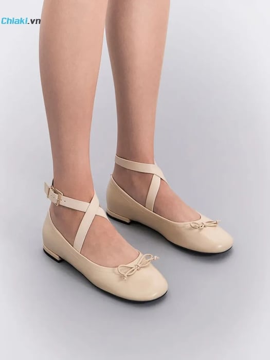 Giày Bệt Charles & Keith Margot Crossover-Strap Ballerinas 