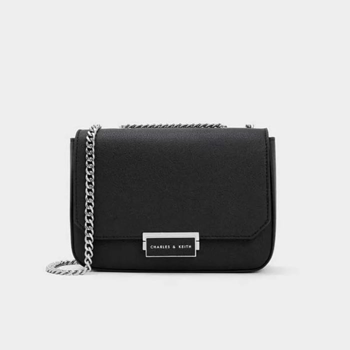 Túi Charles & Keith Chain Strap Shoulder Bag CK2-80670517-8 Noir