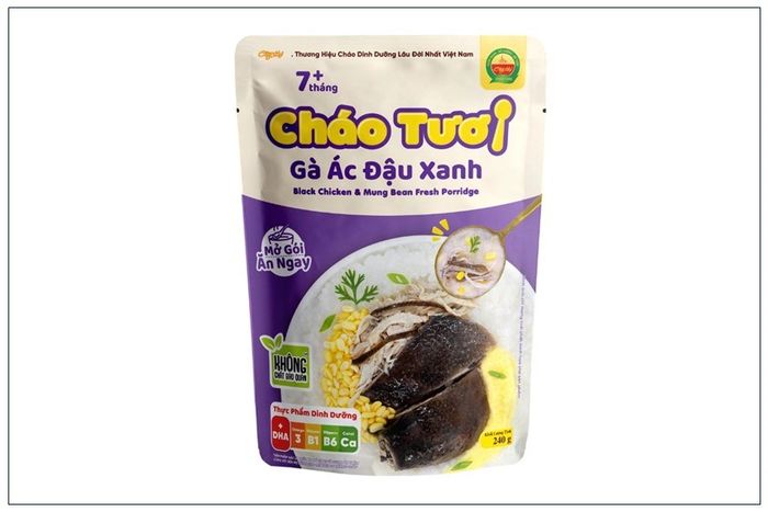 Cháo tươi Cây thị vị gà ác, đậu xanh gói 240g