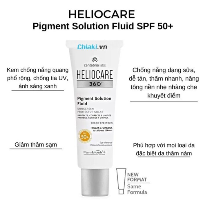 Kem chống nắng Heliocare 360 Pigment Solution Fluid SPF50+