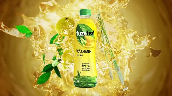 Lốc 6 chai trà trái cây Fuze Tea vị chanh và sả 450 ml