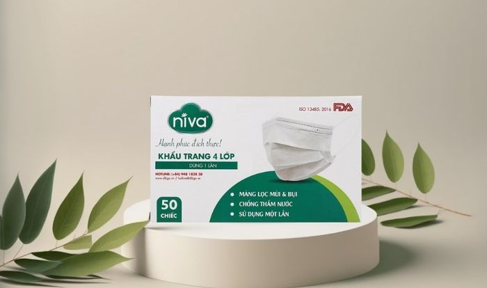 Hộp 50 cái khẩu trang y tế Niva 4 lớp