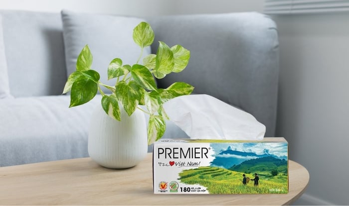 Hộp 180 tờ khăn giấy lụa rút PREMIER không mùi, 2 lớp