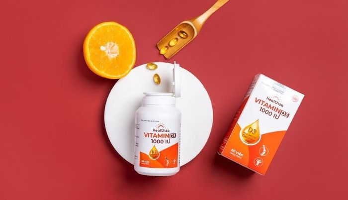 Viên uống Vitamin D3 Healthza giúp cải thiện sức khỏe xương và hấp thụ canxi hiệu quả.