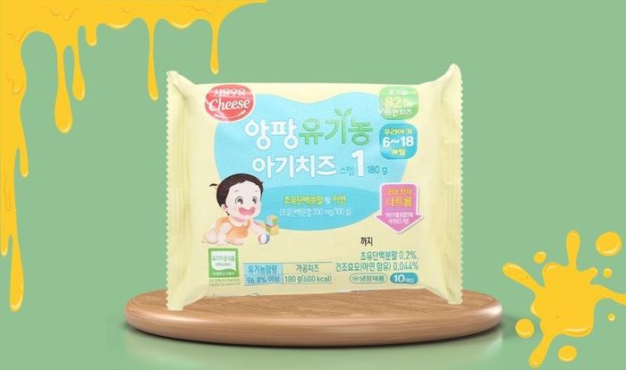 Phô mai hữu cơ tách muối Seoul Milk Step số 1 gói 10 lát 180g