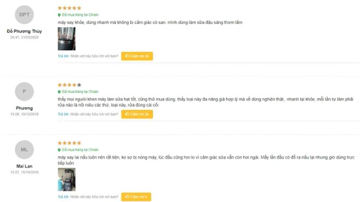 Phản hồi từ khách hàng sử dụng máy làm sữa hạt Unie V1
