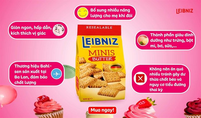 Bánh quy Bahlsen Leibinz Minis vị bơ gói 100g