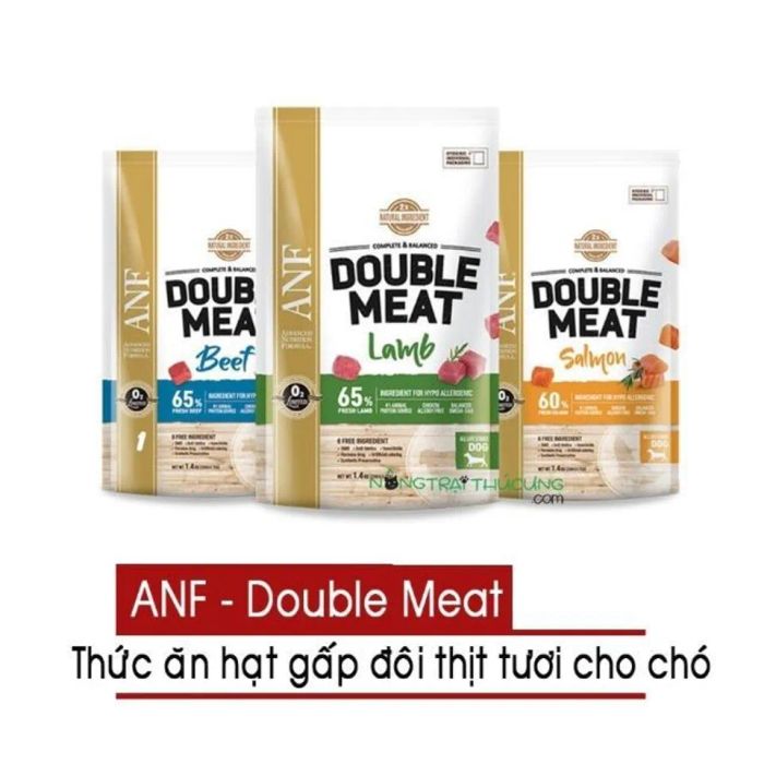 Thức ăn cho chó Double Meat gấp đôi lượng thịt.