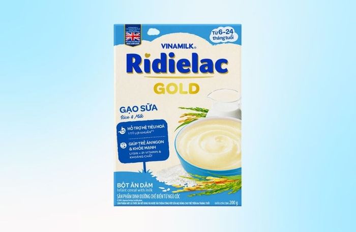 Bột ăn dặm Vinamilk RiDielac Gold gạo, sữa hộp 200g (6 - 24 tháng)