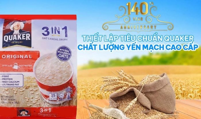 Yến mạch nguyên chất cán vỡ từ thương hiệu Quaker 420g