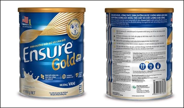 Sữa bột Ensure Gold hương vani 850g