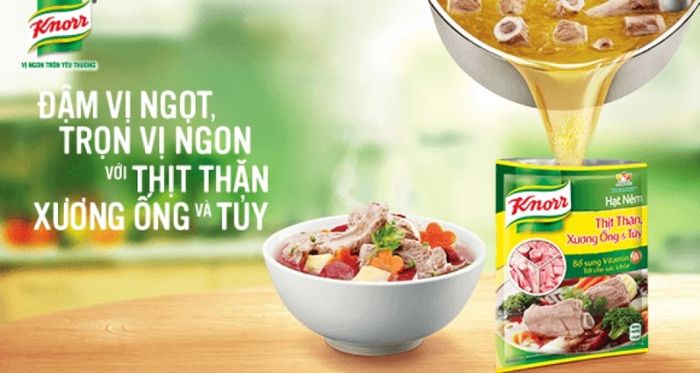 Hạt nêm Knorr từ thịt thăn, xương ống và tủy