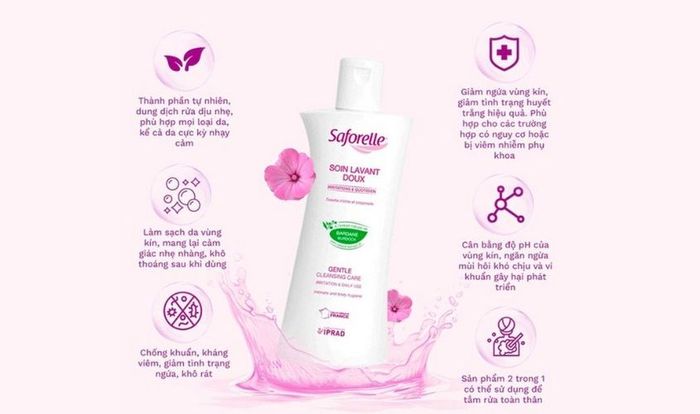 Dung dịch vệ sinh phụ nữ Saforelle Gentle Cleansing Care mùi dịu nhẹ 250 ml