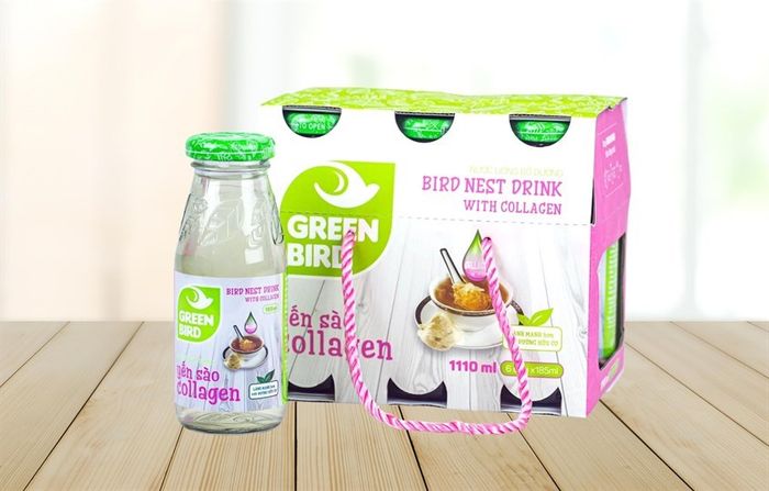 Sản phẩm Lốc 6 chai nước yến sào collagen Green Bird 185 ml