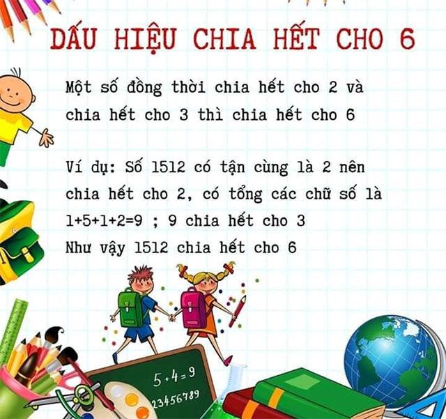 Biểu hiện phân biệt được sự chia hết cho số 6