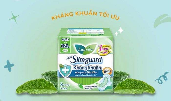 Băng vệ sinh ban ngày Laurier Super Slimguard Kháng Khuẩn siêu mỏng có cánh 16 miếng