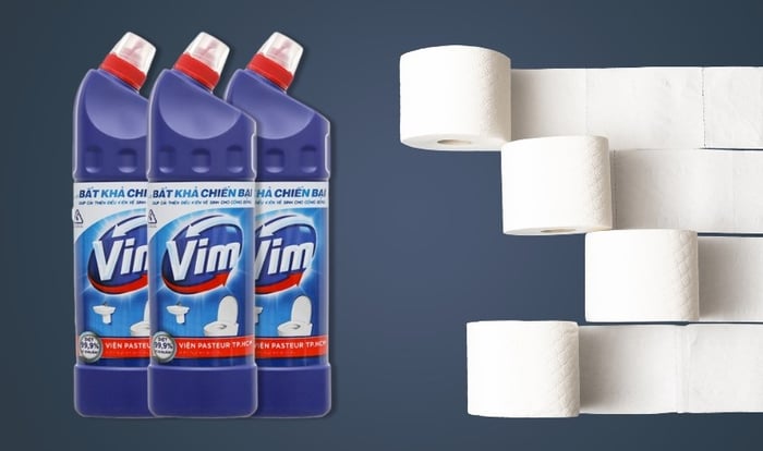 Nước tẩy bồn cầu và nhà tắm Vim diệt khuẩn 880 ml