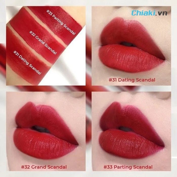 Bảng màu son Bbia Last Velvet Lip Tint phiên bản 7